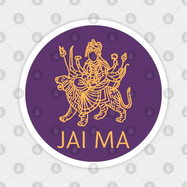 Golden Durga Magnet by BhakTees&Things
